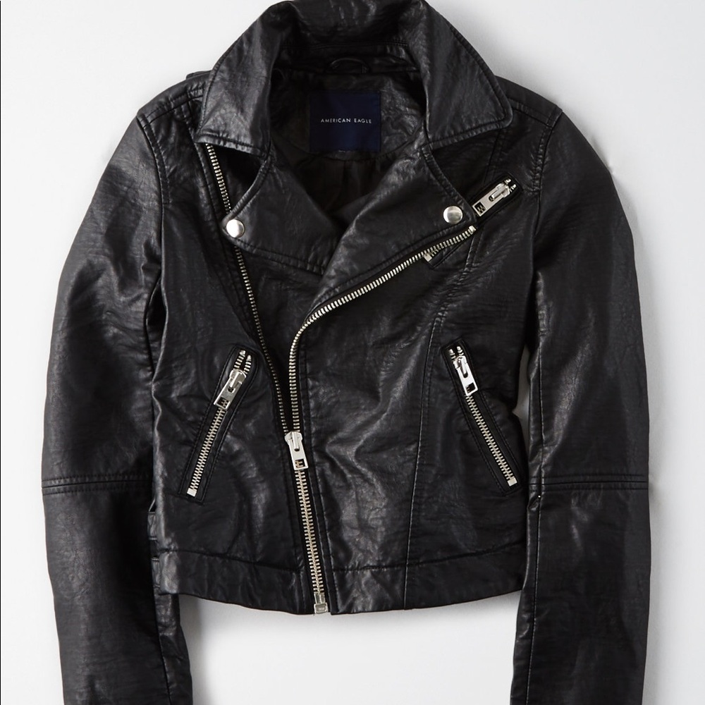 Sold Out AE Faux Leather Jacket. Never worn/washed